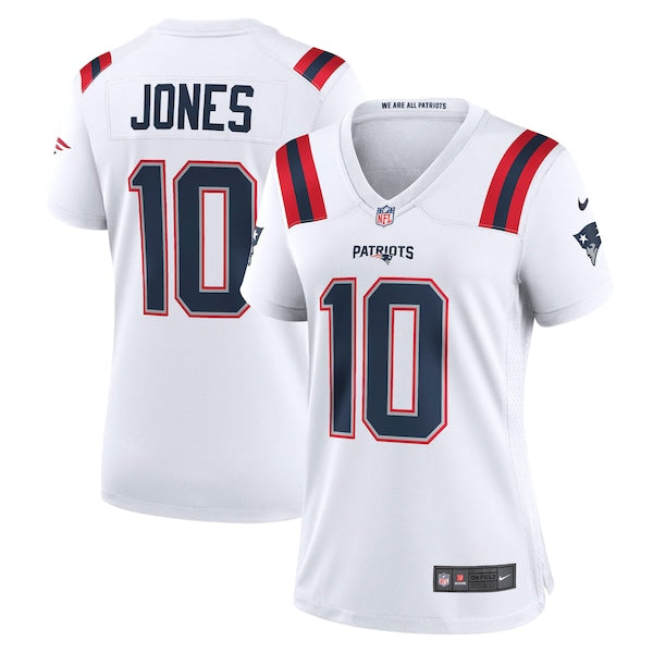 Mac Jones New England Patriots Nike Women's Player Jersey - White/Navy - Image 2