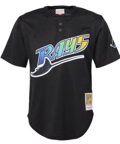 Alternative view of Wade Boggs Tampa Bay Rays Youth Cooperstown Collection?Mesh Batting Practice Jersey - Black