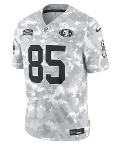 Alternative view of George Kittle San Francisco 49ers Nike 2024 Salute to Service Limited Jersey - Arctic Camo