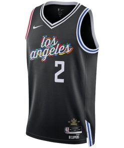 Alternative view of Kawhi Leonard LA Clippers Nike Unisex 2022/23 Swingman Jersey - City Edition - Black