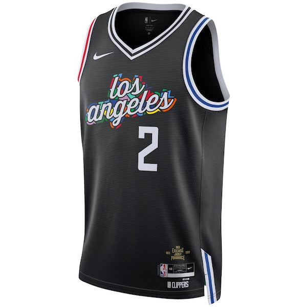 Kawhi Leonard LA Clippers Nike Unisex 2022/23 Swingman Jersey - City Edition - Black - Image 2