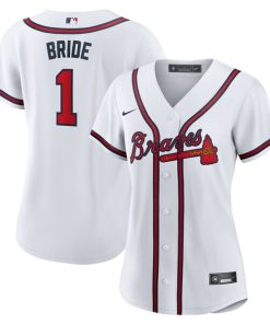 Atlanta Braves Nike Women's #1 Bride Home Replica Jersey - White