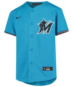 Alternative view of Miami Marlins Nike Youth Alternate Replica Team Jersey - Blue