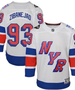 Mika Zibanejad New York Rangers Youth 2024 NHL Stadium Series Premier Player Jersey?¨C White