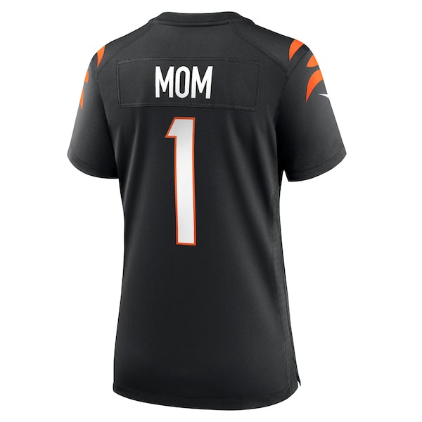 Number 1 Mom Cincinnati Bengals Nike Women's Game Jersey - Black - Image 3