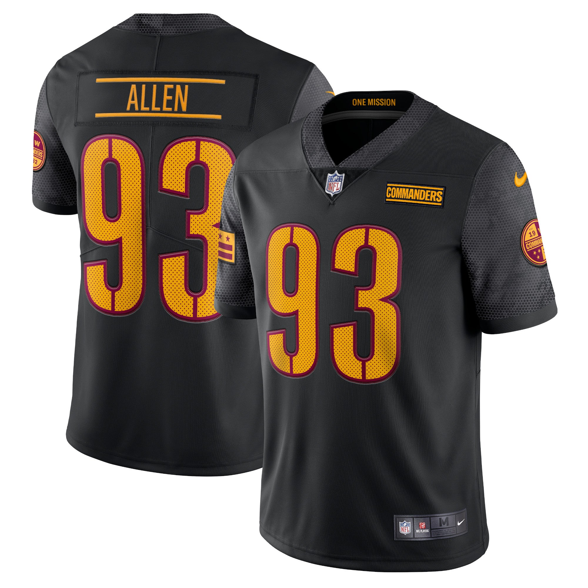 Jonathan Allen Washington Commanders Nike Vapor Limited Jersey - Burgundy/Black - Image 6