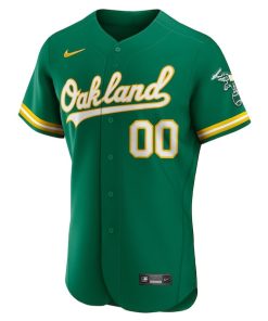 Alternative view of Oakland Athletics Nike Alternate Authentic Custom Jersey - Kelly Green