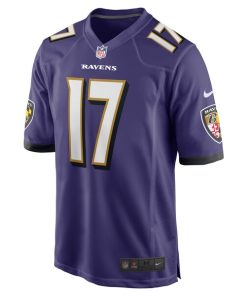 Alternative view of Josh Johnson Baltimore Ravens Nike Team Game Jersey -  Purple