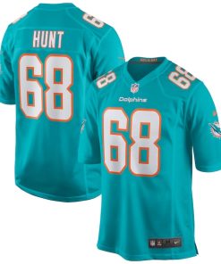 Robert Hunt Miami Dolphins Nike Game Jersey - Aqua