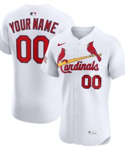 St. Louis Cardinals Nike Home Elite Sponsor Patch Custom Jersey - White