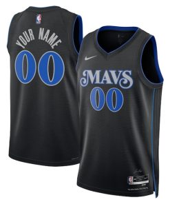 Dallas Mavericks Nike Unisex 2023/24 Custom Swingman Jersey - Black - City Edition