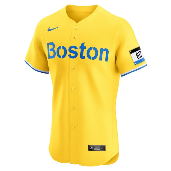 Rafael Devers Boston Red Sox Nike City Connect Elite Jersey - Gold - Image 2