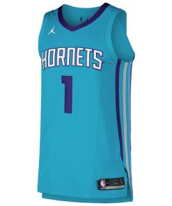 Alternative view of LaMelo Ball Charlotte Hornets Jordan Brand Authentic Player Jersey - Icon Edition - Teal
