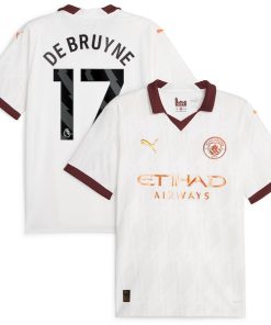 Kevin De Bruyne Manchester City Puma 2023/24 Away Replica Jersey - White