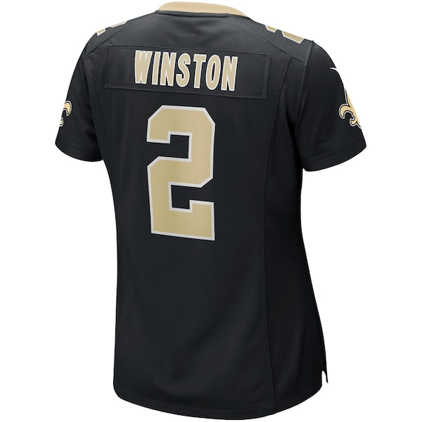 Jameis Winston New Orleans Saints Nike Women's Game Jersey - Black - Image 3
