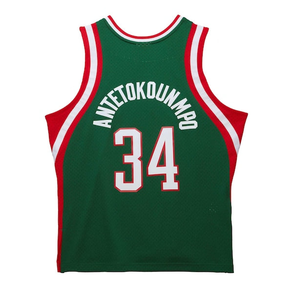 Giannis Antetokounmpo Milwaukee Bucks 2013/14 Hardwood Classics Swingman Jersey - Hunter Green - Image 5