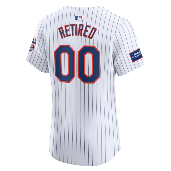 New York Mets Nike Home Elite Pick-A-Player Retired Roster Patch Jersey - White - Image 3