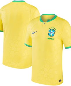 Custom Brazil National Team Nike Youth 2022/23 Home Authentic Jersey - Yellow