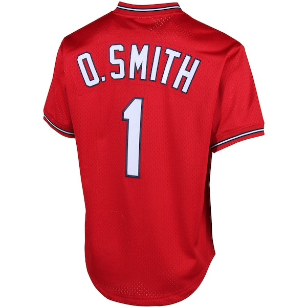 Ozzie Smith St. Louis Cardinals Cooperstown Mesh Batting Practice Jersey - Red/Navy - Image 4