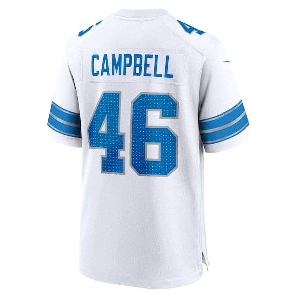 Jack Campbell Detroit Lions Nike White Game Jersey - White/Blue/Black - Image 4