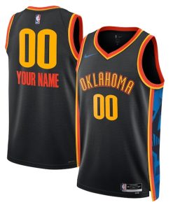 Oklahoma City Thunder Nike Unisex 2024/25 Custom Swingman Jersey - City Edition - Black