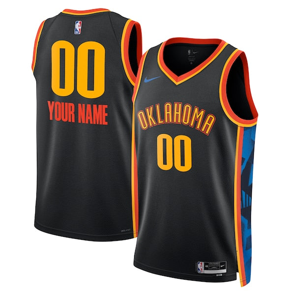 Oklahoma City Thunder Nike Unisex 2024/25 Custom Swingman Jersey - City Edition - Black