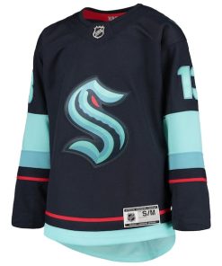 Alternative view of Brandon Tanev Seattle Kraken Youth Home Premier Player Jersey - Deep Sea Blue