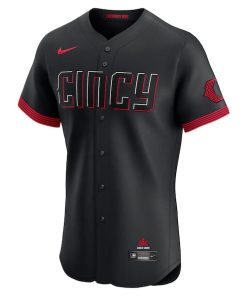 Alternative view of Barry Larkin Cincinnati Reds Nike City Connect Elite Jersey - Black