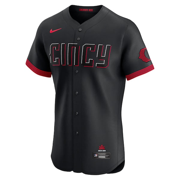 Barry Larkin Cincinnati Reds Nike City Connect Elite Jersey - Black - Image 2