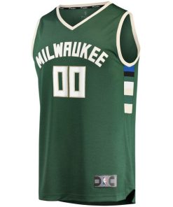 Alternative view of Milwaukee Bucks  Youth Fast Break Custom Replica Jersey Hunter Green - Icon Edition