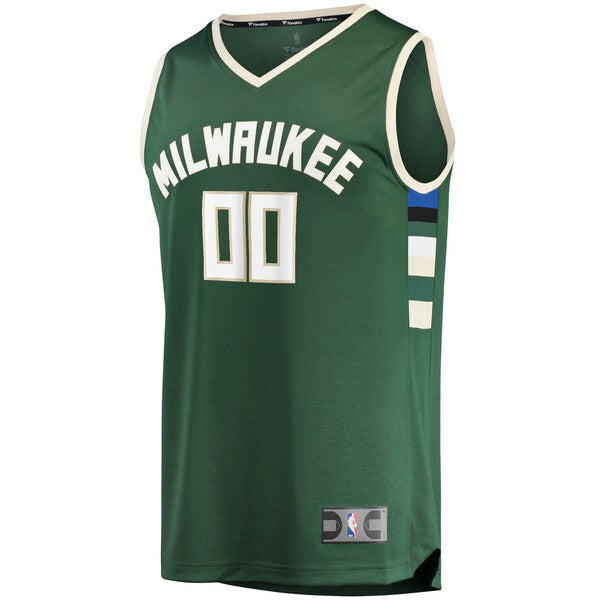 Milwaukee Bucks Youth Fast Break Custom Replica Jersey Hunter Green - Icon Edition - Image 2