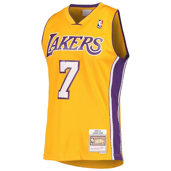 Lamar Odom Los Angeles Lakers 2001/02 Hardwood Classics Swingman Jersey - Gold - Image 2