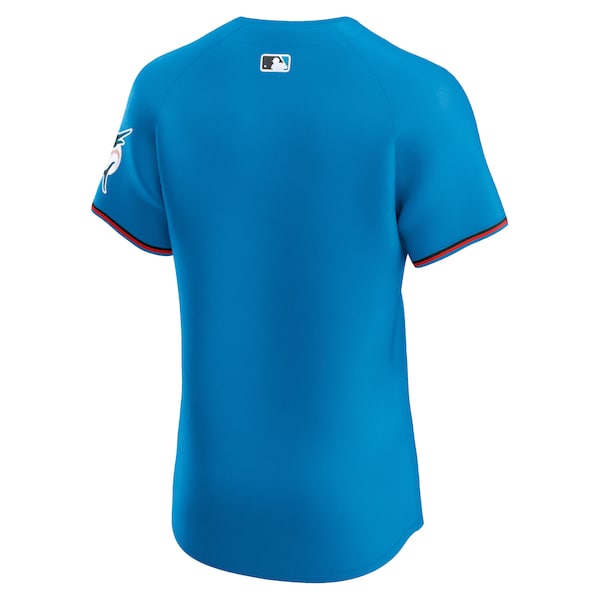 Miami Marlins Nike Alternate Vapor Premier Elite Patch Jersey - Blue - Image 3