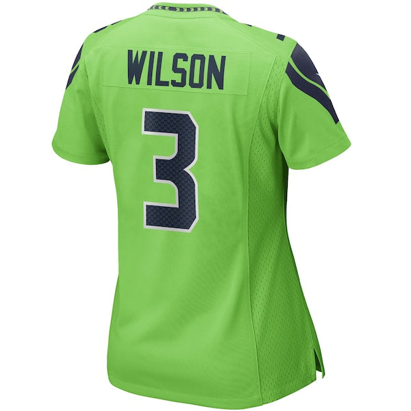Russell Wilson Seattle Seahawks Nike Women's Alternate Game Jersey - Neon Green/Navy - Image 4