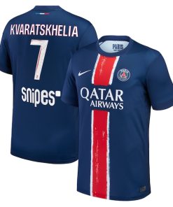 Khvicha Kvaratskhelia Paris Saint-Germain Nike Youth 2024/25 Home Replica Player Jersey - Navy