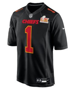 Alternative view of Xavier Worthy Kansas City Chiefs Nike Super Bowl LIX Fashion Game Jersey - Carbon Black