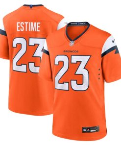 Alternative view of Audric Estime Denver Broncos Nike Team Game Jersey -  Orange