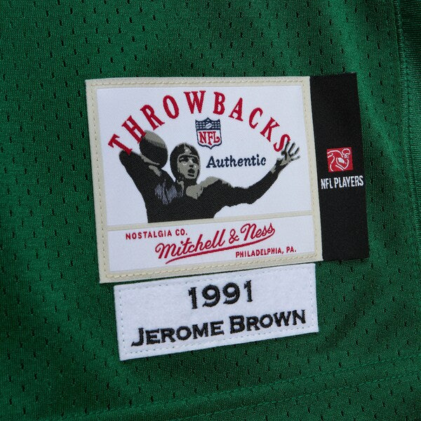 Jerome Brown Philadelphia Eagles 1991 Authentic Jersey - Kelly Green - Image 5
