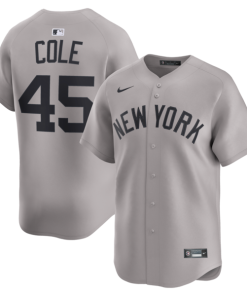 Alternative view of Gerrit Cole New York Yankees Nike Road Limited Player Jersey - Gray/White