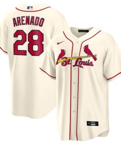 Alternative view of Nolan Arenado St. Louis Cardinals Nike Alternate Official Replica Player Jersey - Cream/Light Blue/Red/White