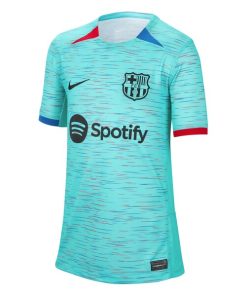Alternative view of Ronald Araujo Barcelona Nike Youth 2023/24 Third Replica Jersey - Aqua