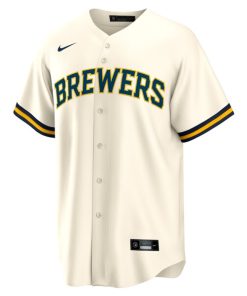 Alternative view of Rhys Hoskins Milwaukee Brewers Nike Home Replica Player Jersey - Cream