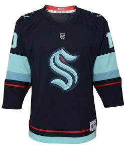 Alternative view of Matty Beniers Seattle Kraken Youth Alternate Replica Player Jersey - Navy