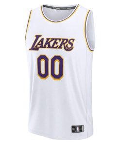Alternative view of Los Angeles Lakers  Youth Fast Break Custom Replica Jersey - White  - Association Edition