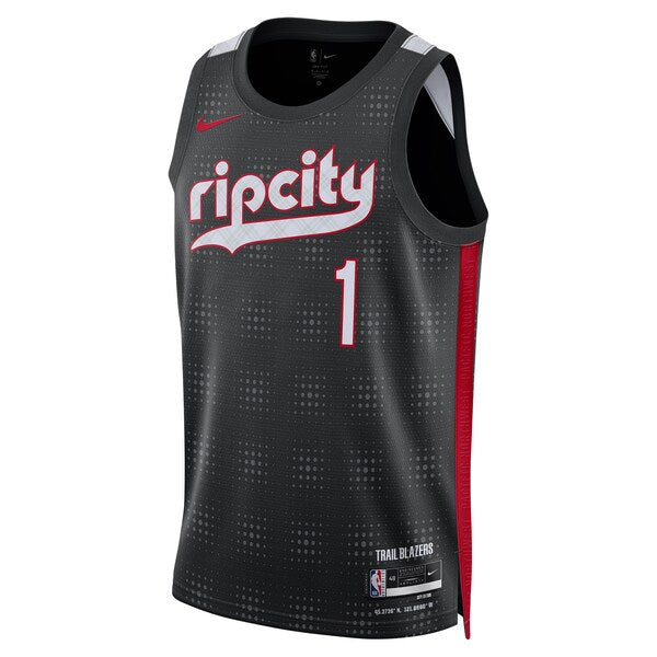 Anfernee Simons Portland Trail Blazers Nike Unisex 2024/25 Swingman Player Jersey - City Edition - Black - Image 2