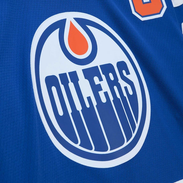 Wayne Gretzky Edmonton Oilers Captain Patch 1986/87 Blue Line Player Jersey - Royal - Image 4