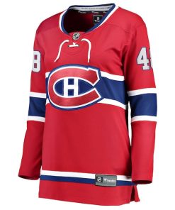Alternative view of Lane Hutson Montreal Canadiens  Women's Home Breakaway Player Jersey - Red