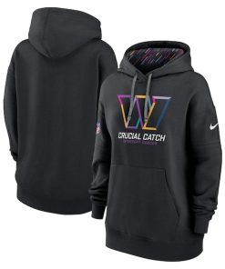 Washington Commanders Nike Women's 2024 NFL Crucial Catch Club Pullover Hoodie - Black