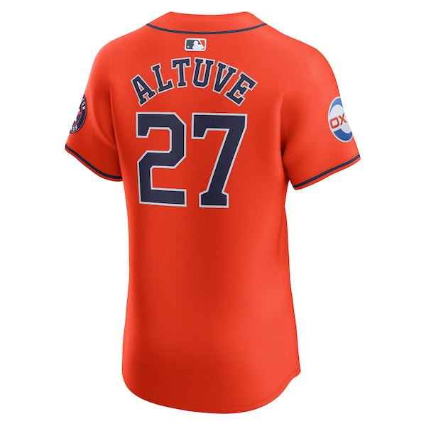 Jose Altuve Houston Astros Nike Alternate Elite Player Jersey - Orange - Image 3