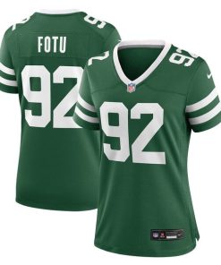 Alternative view of Leki Fotu New York Jets Nike Women's Team Game Jersey - Legacy Green
